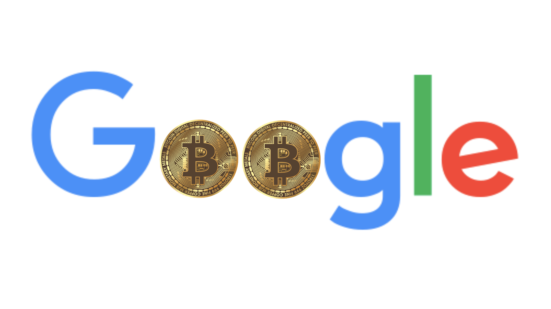 Google logo with bitcoins instead of 'o'