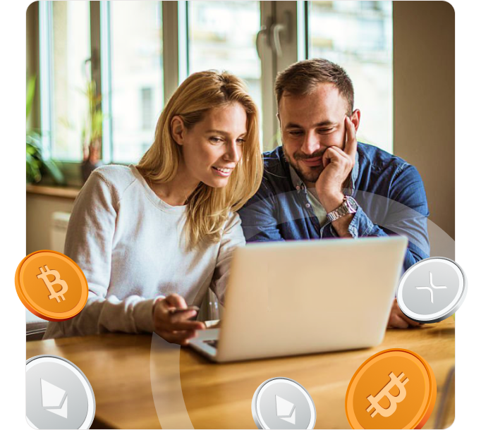 Couple using bitcoin.com.au