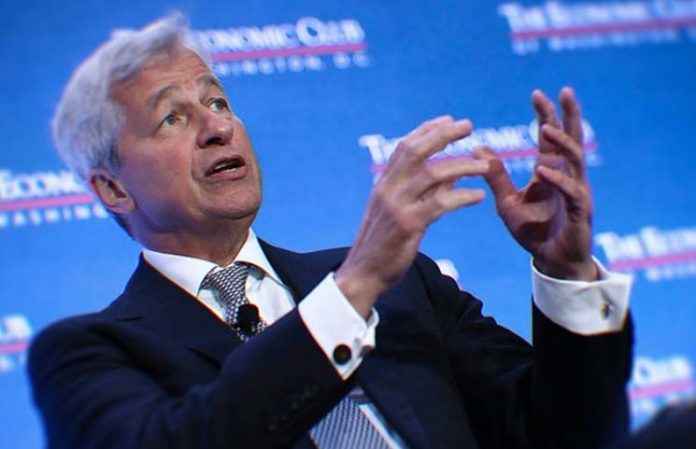 A photograph of Jamie Dimon.