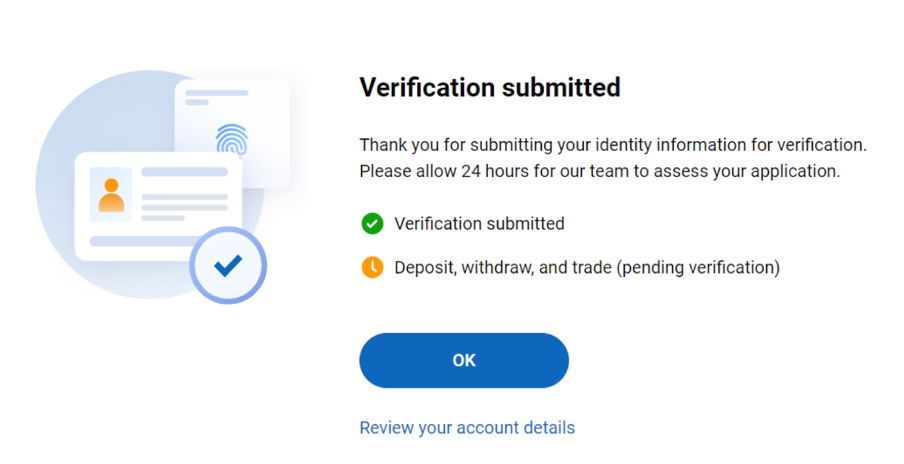 verification of submission screen