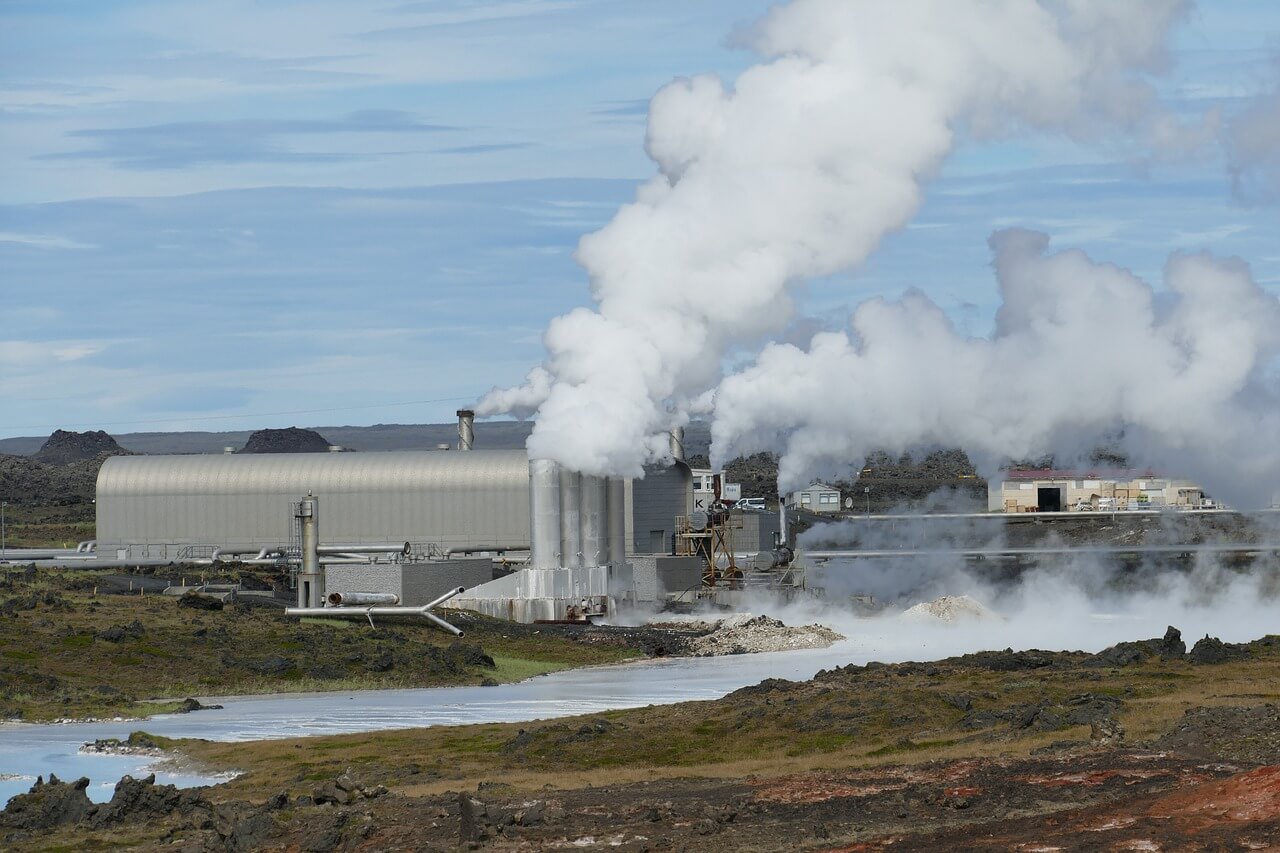 A geothermal power plant in Iceland