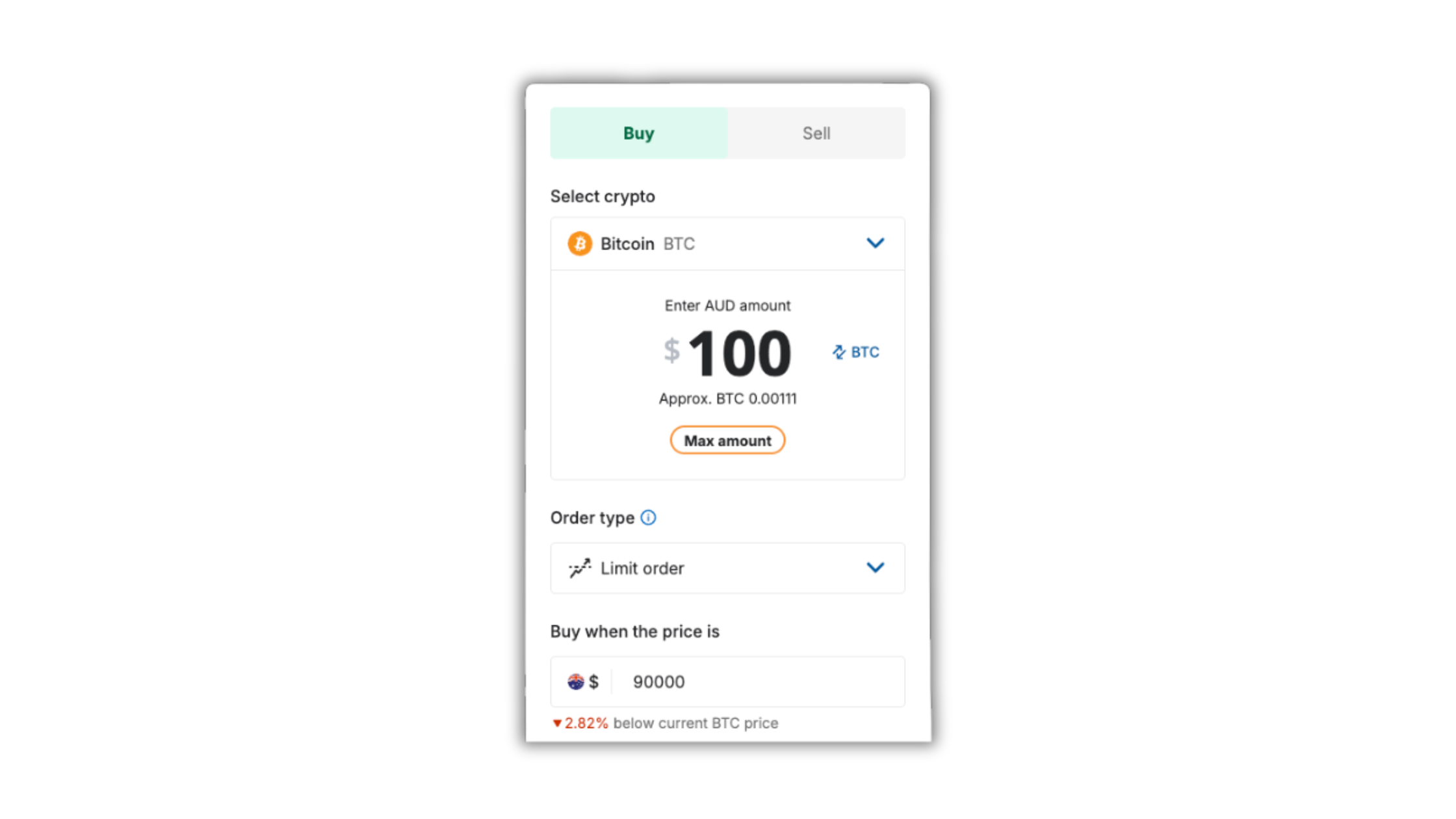 BC desktop screenshot featuring limit orders